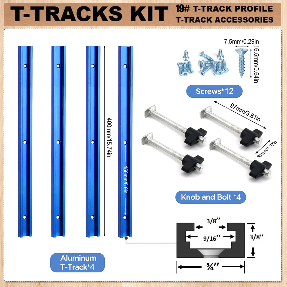 Woodworking Shops - Woodworking 19# T-track Kit and Accessories