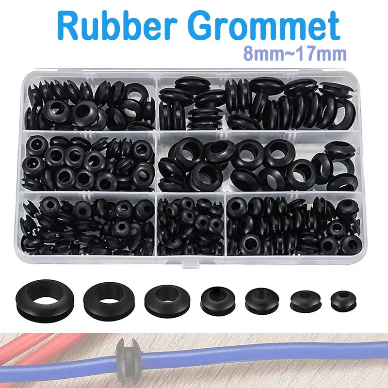 Woodworking Shops - 243pcs Rubber Grommet kits 7 sizes(8mm