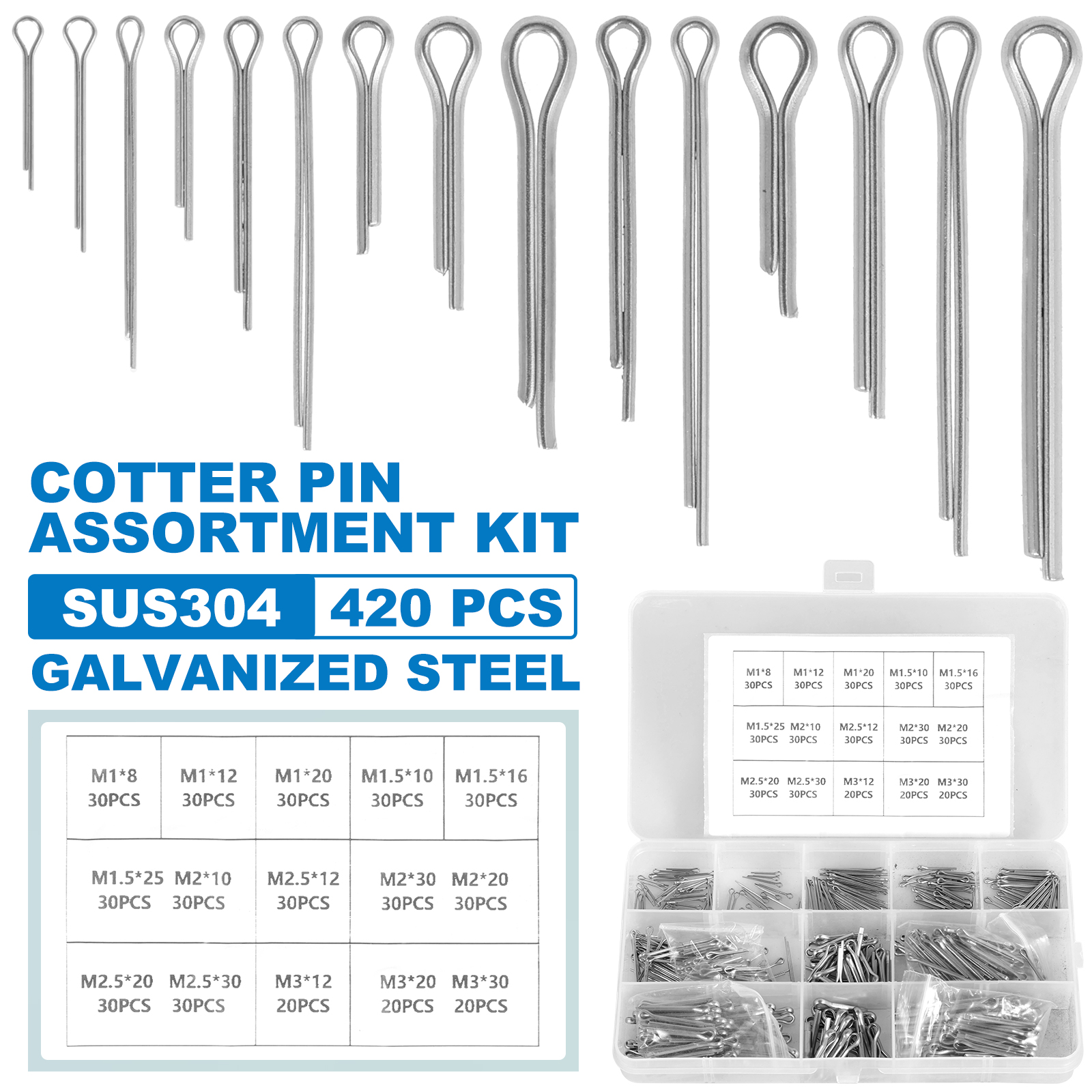 420Pcs Cotter Pin Assortment K - Woodworking Shops avis et prix
