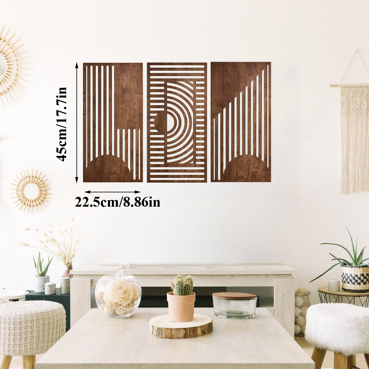 3 Pcs Geometric Wood Wall Art  - Woodworking Crafts avis et prix