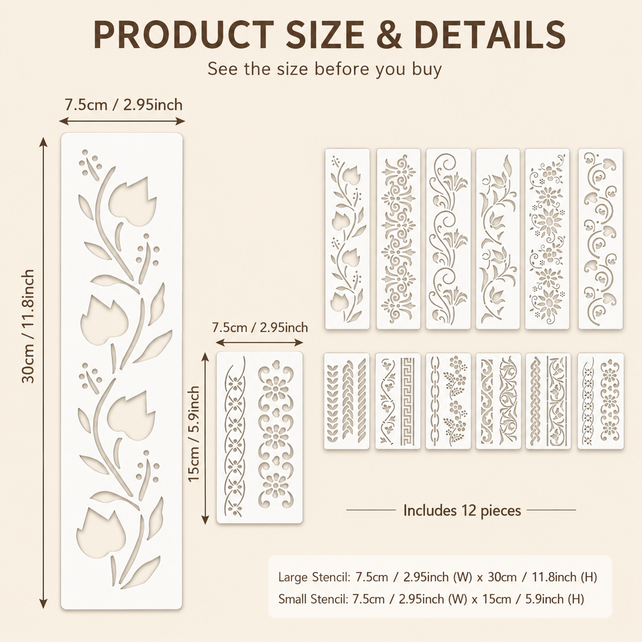 12Pcs 2.95x11.8in Floral Borde - Woodworking Crafts avis et prix